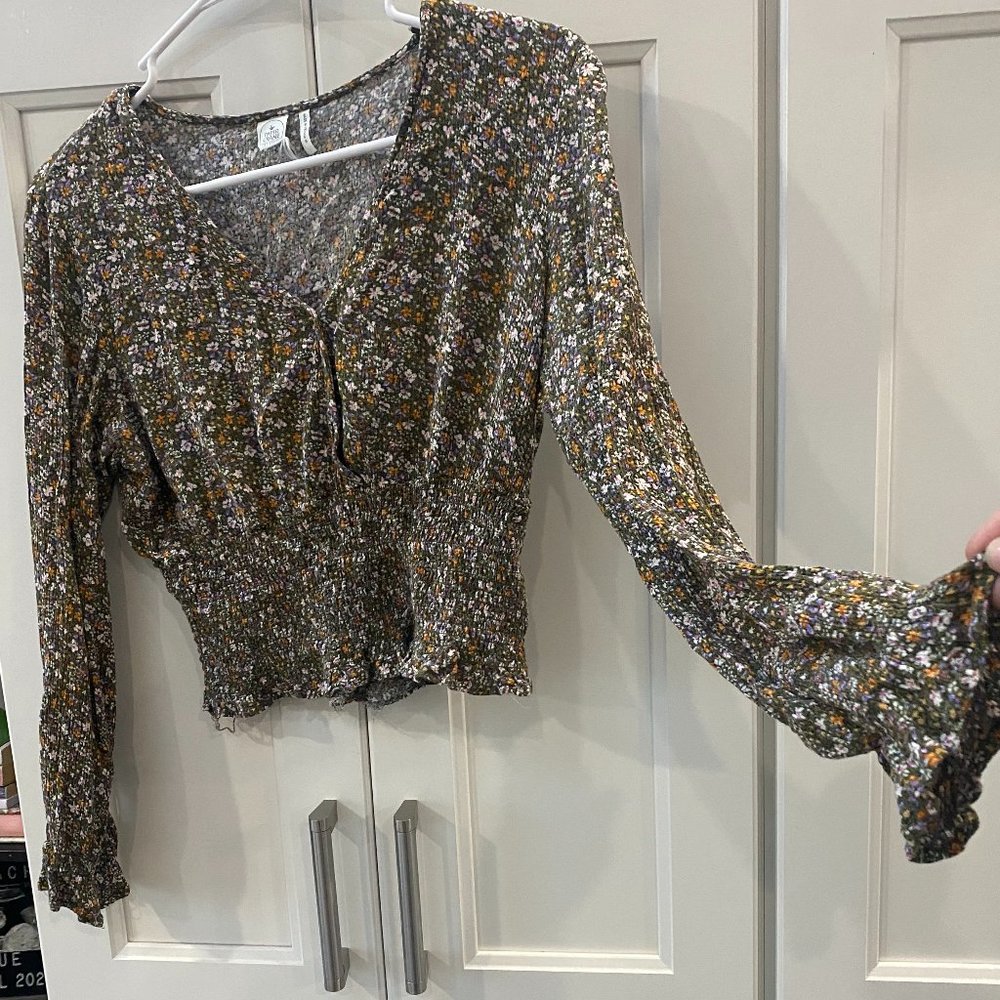 Paper Crane Floral Crop Top